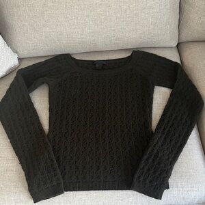 Donna Karan Olive Textured Knit Sweater